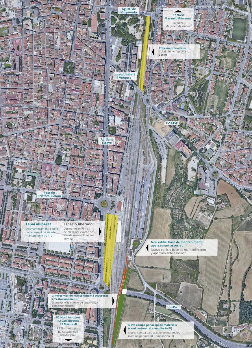 LEstat licita per 6,9 milions noves installacions ferroviries a Granollers que permetran el cobriment de lR2