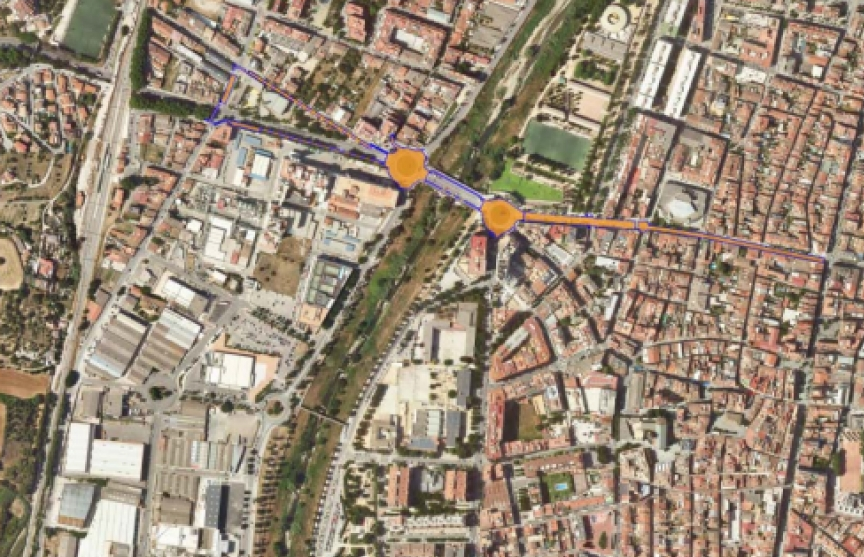 Carril bici entre Estaci del Nord i centre de Granollers